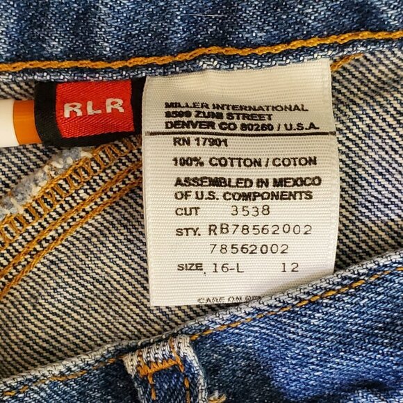 90s Rocky Mountain High-Waist Bareback Womans Size 16L Blue Denim Jeans Y2K - Picture 4 of 15